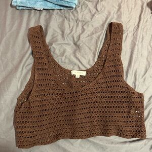Brown Crochet Top